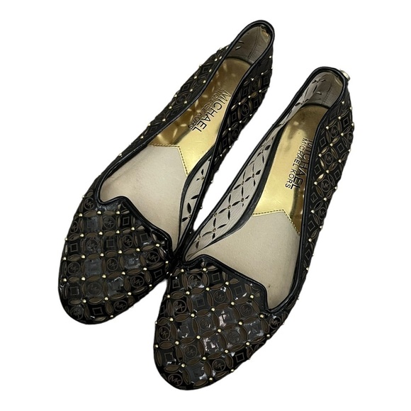 Michael Michael Kors Black Gabriella Logo Flat 5.5 - Picture 1 of 7